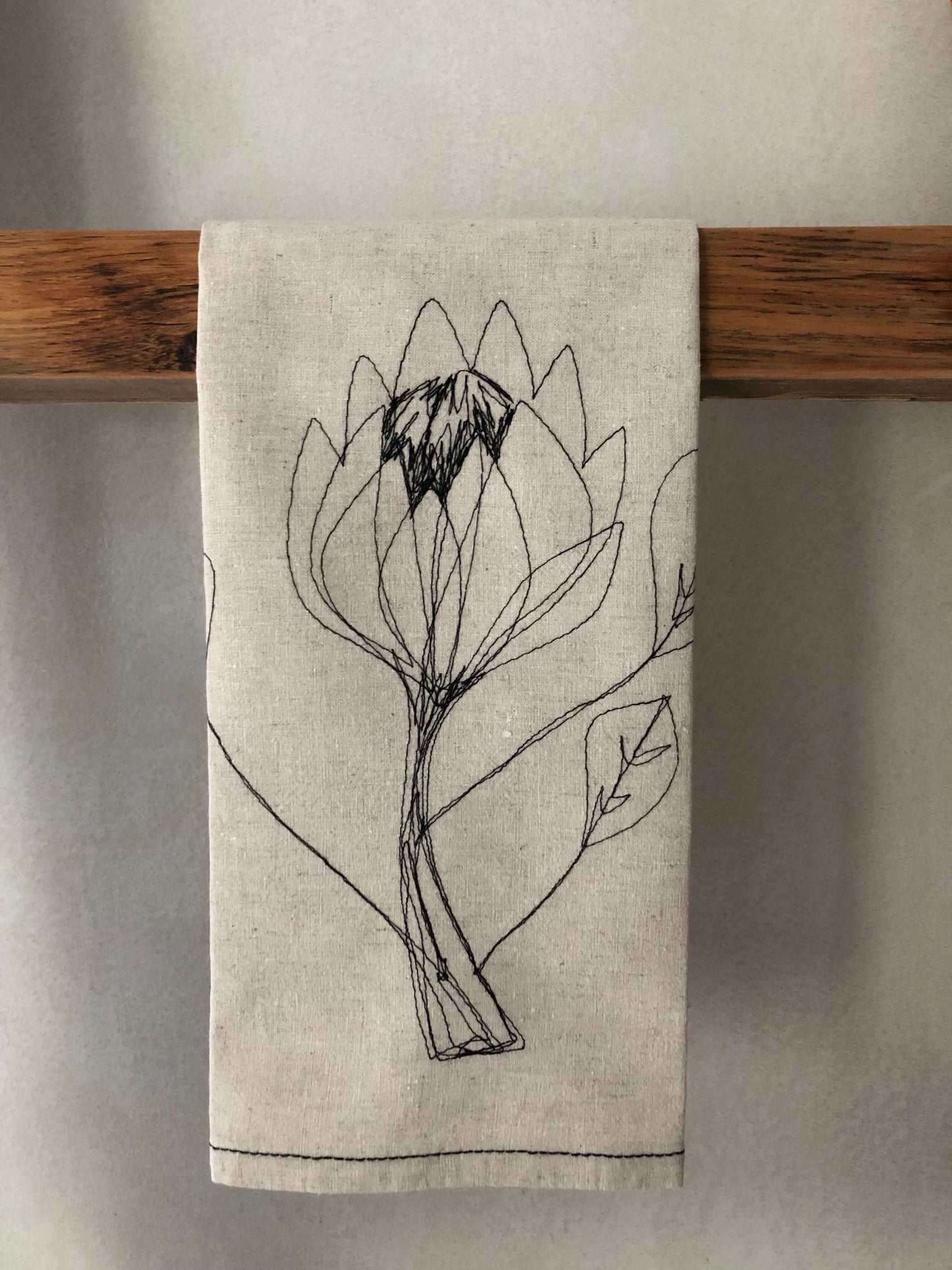 Hemp Protea Tea Towel / Hand Towel