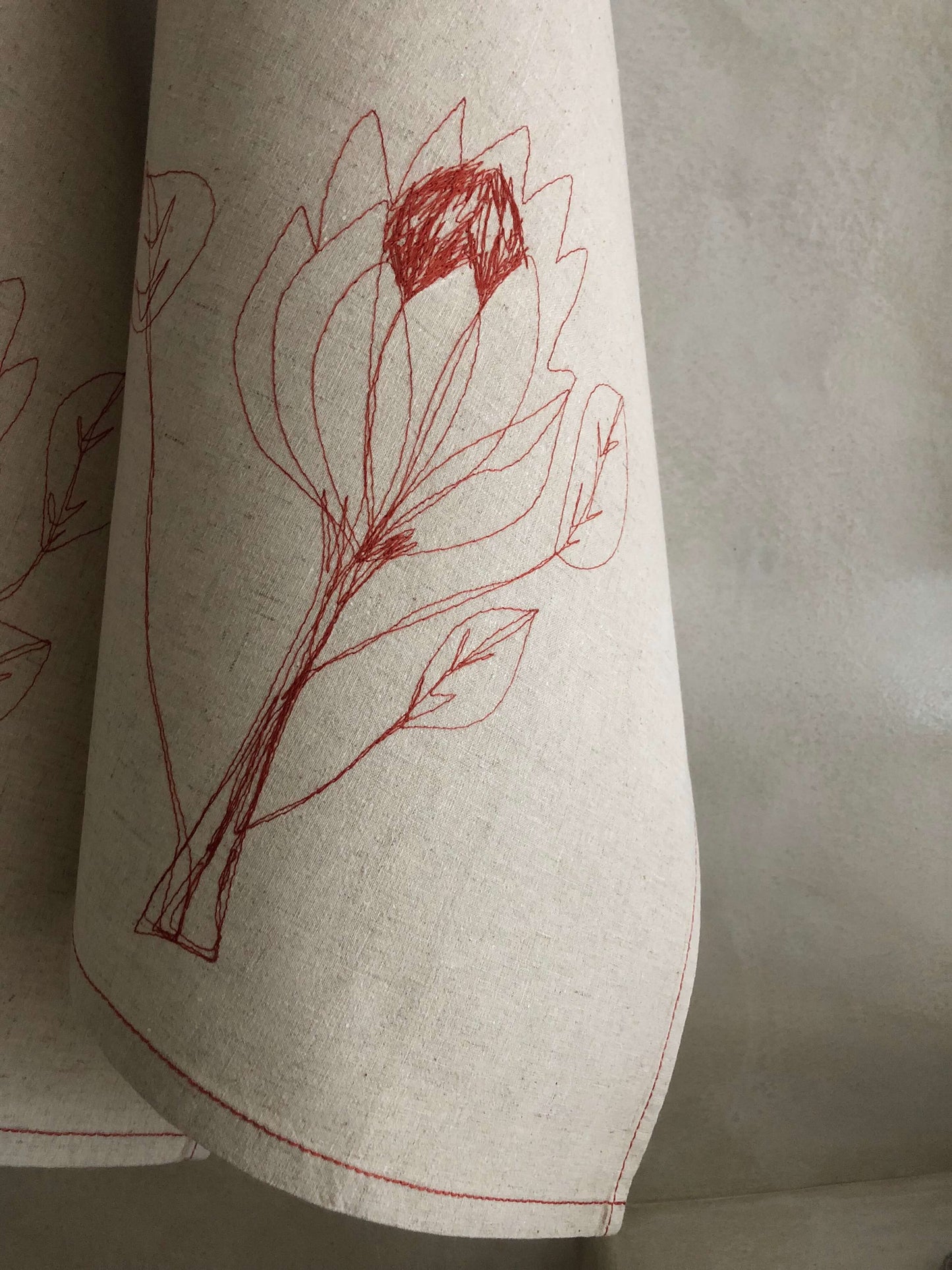 Hemp Protea Tea Towel / Hand Towel