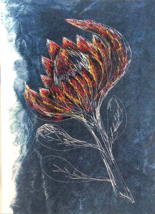 A5 Large Petalled Protea Greeting Card (Blank inside)