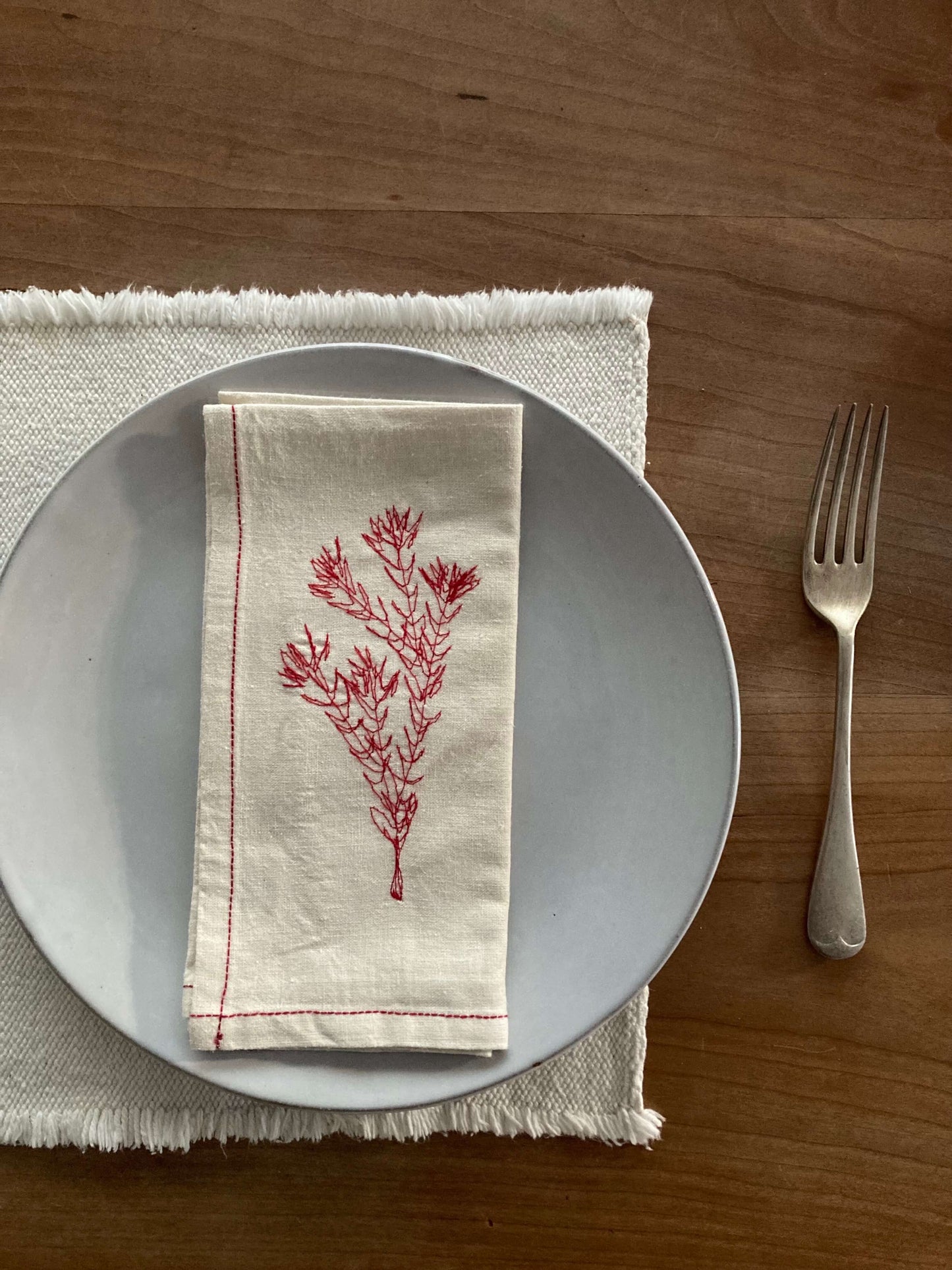 SALE Napkin Red Fynbos Light HEMP
