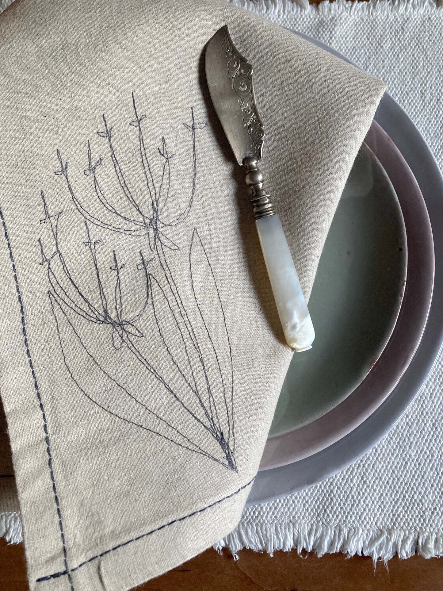 Hemp Fennel Flower Napkin (set of 4)