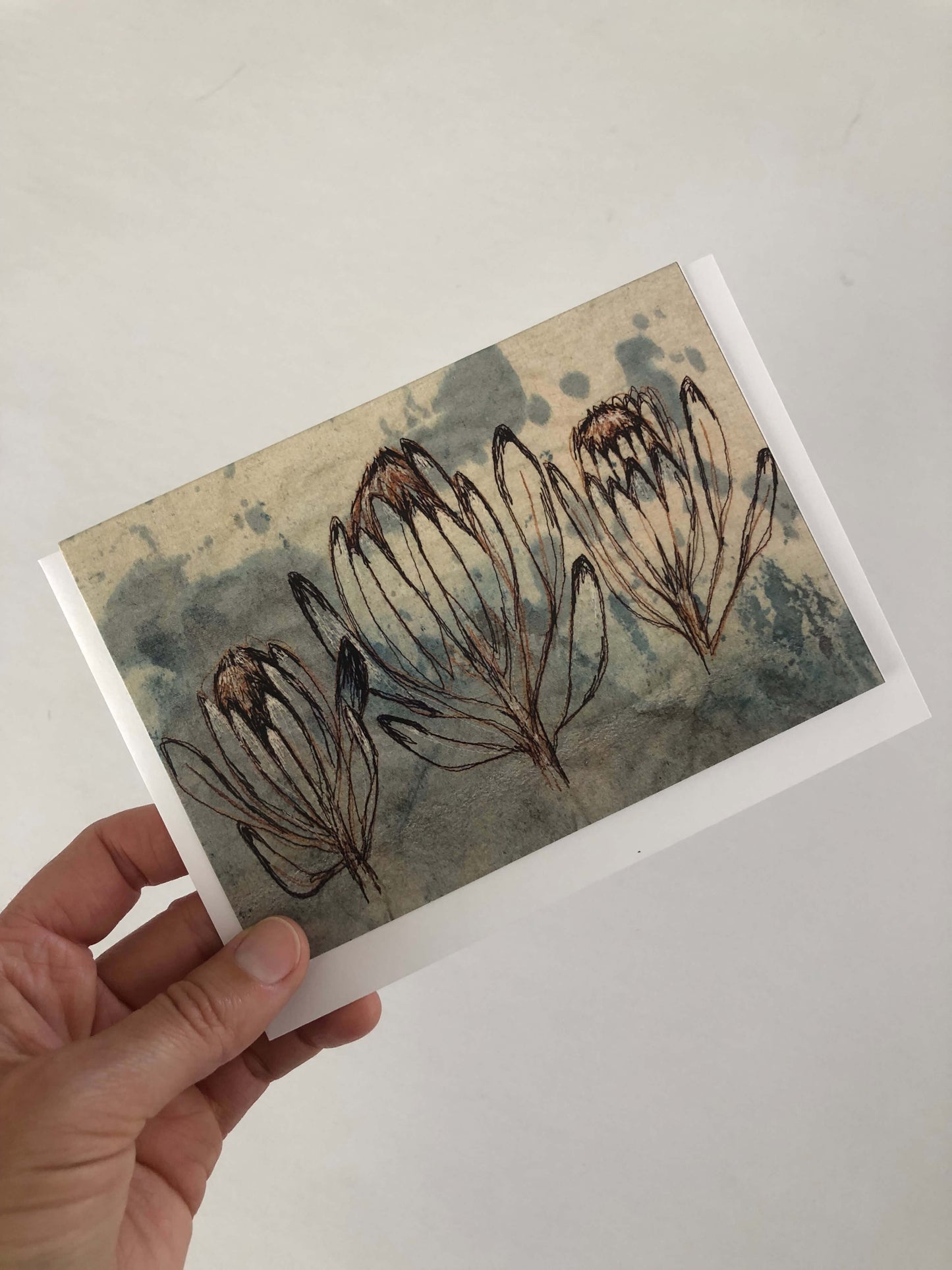 A5 Three Protea Greeting Card (Blank inside)