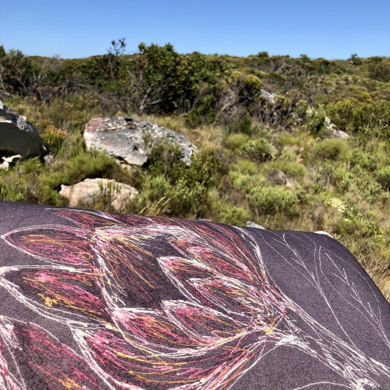 Charcoal King Protea Cushion Cover (Printed) - threads that bind us