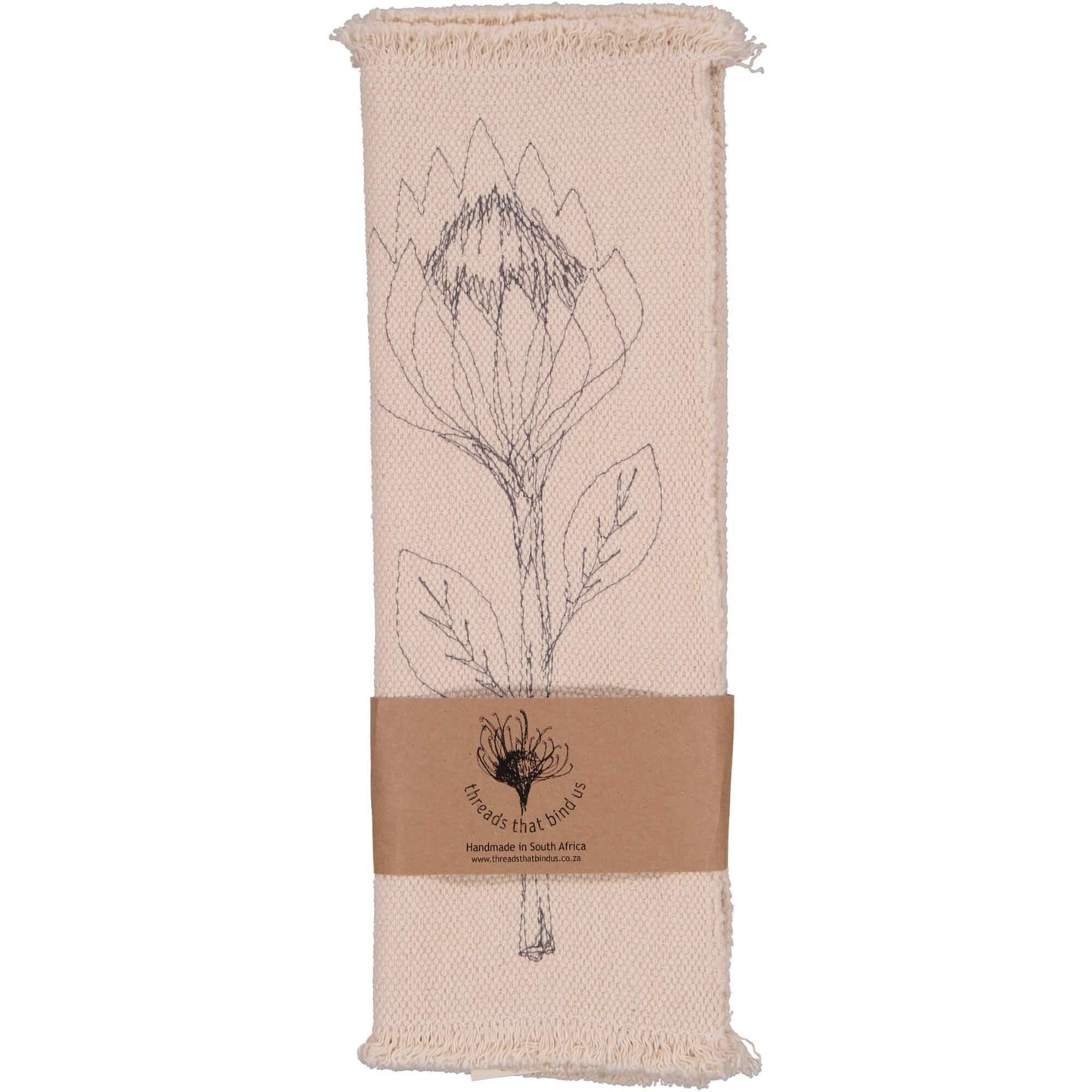 100% Cotton Protea Placemat - Charcoal