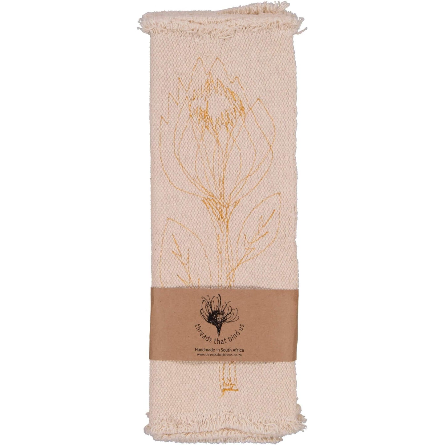 100% Cotton Protea Placemat - Mustard