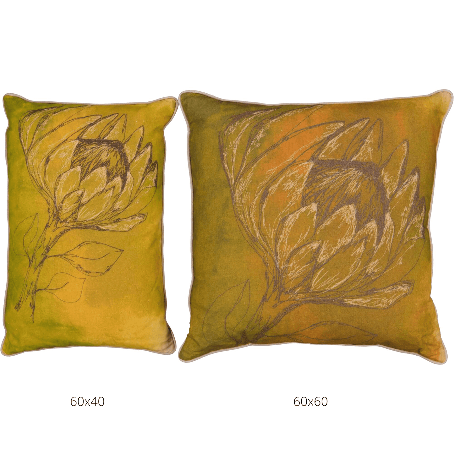 Chartreuse Protea Cushion Cover (Printed) - threads that bind us