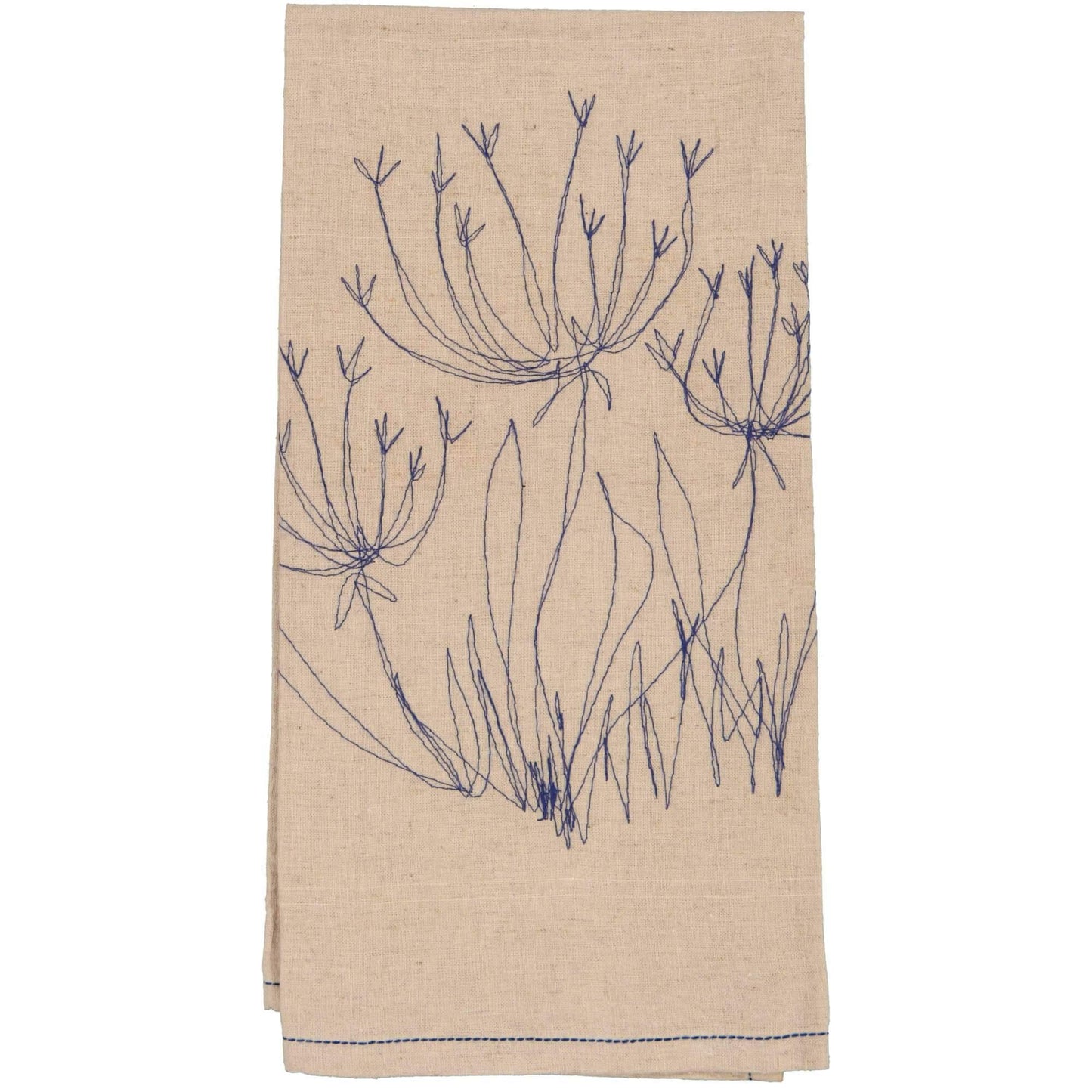 Hemp Fennel Flower Tea Towel / Hand Towel - threads that bind us