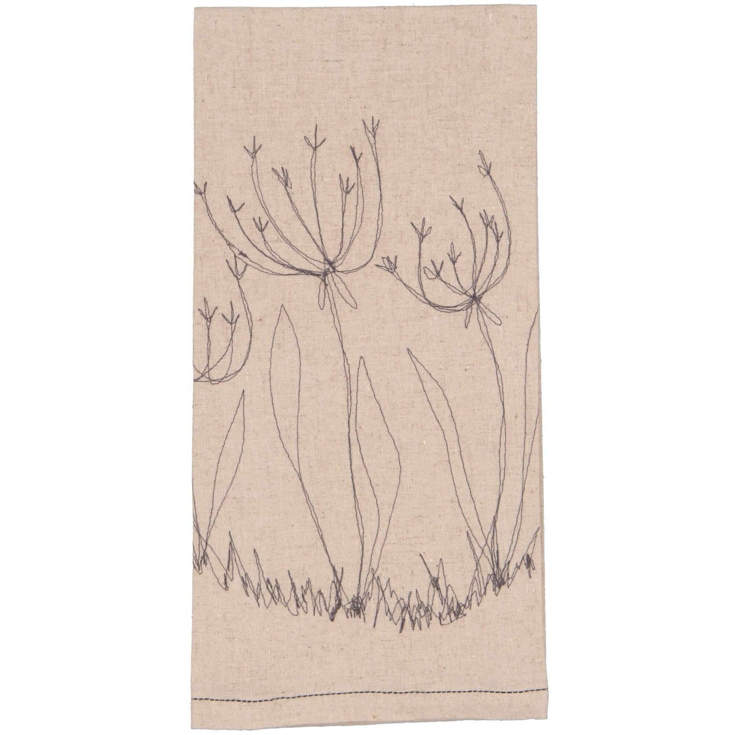 Hemp Fennel Flower Tea Towel / Hand Towel - threads that bind us