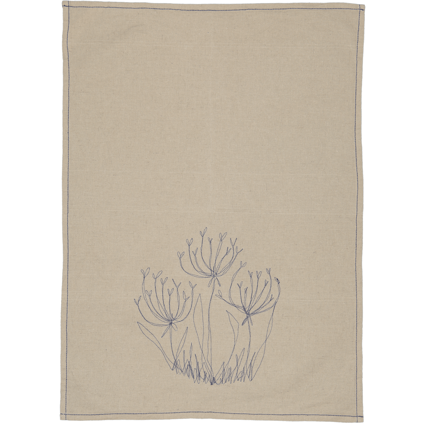 Hemp Fennel Flower Tea Towel / Hand Towel - threads that bind us