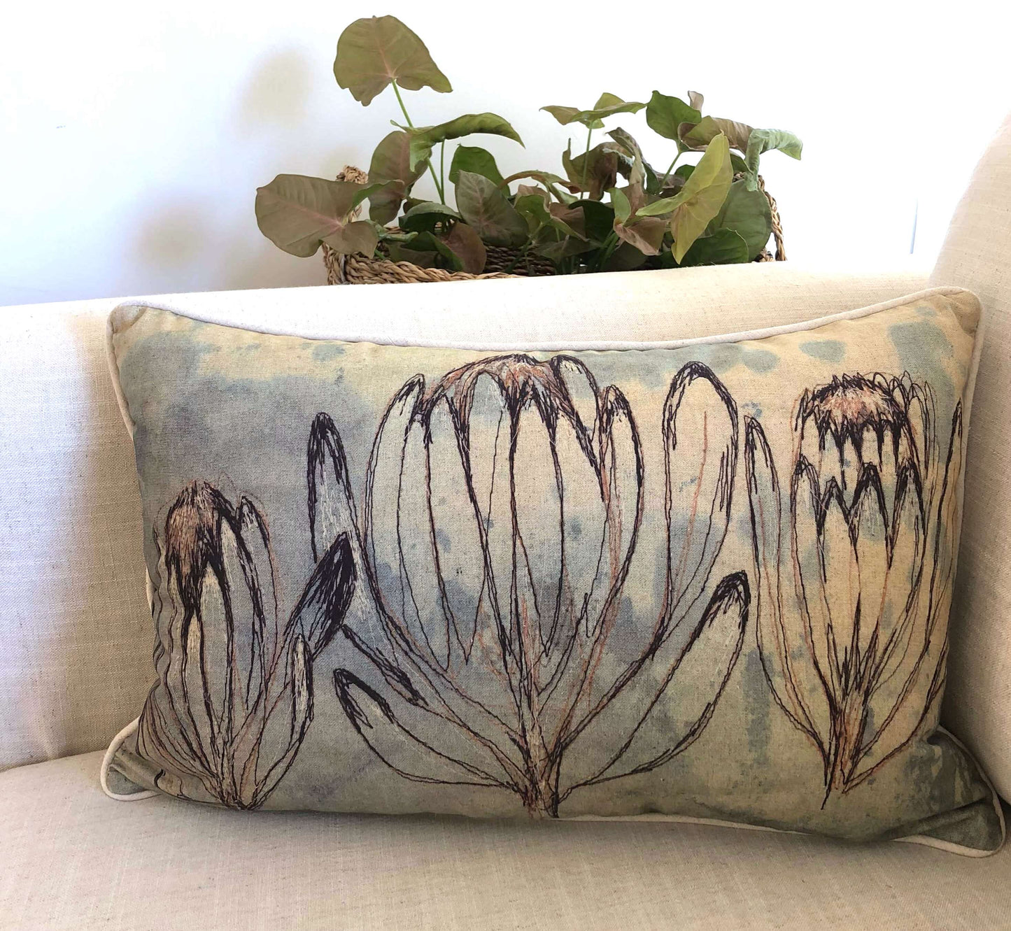 Three Protea Cushion Cover (Printed)