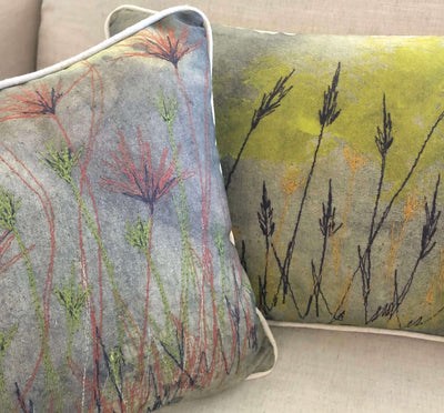 Yellow Grasses Cushion Cover (Printed)