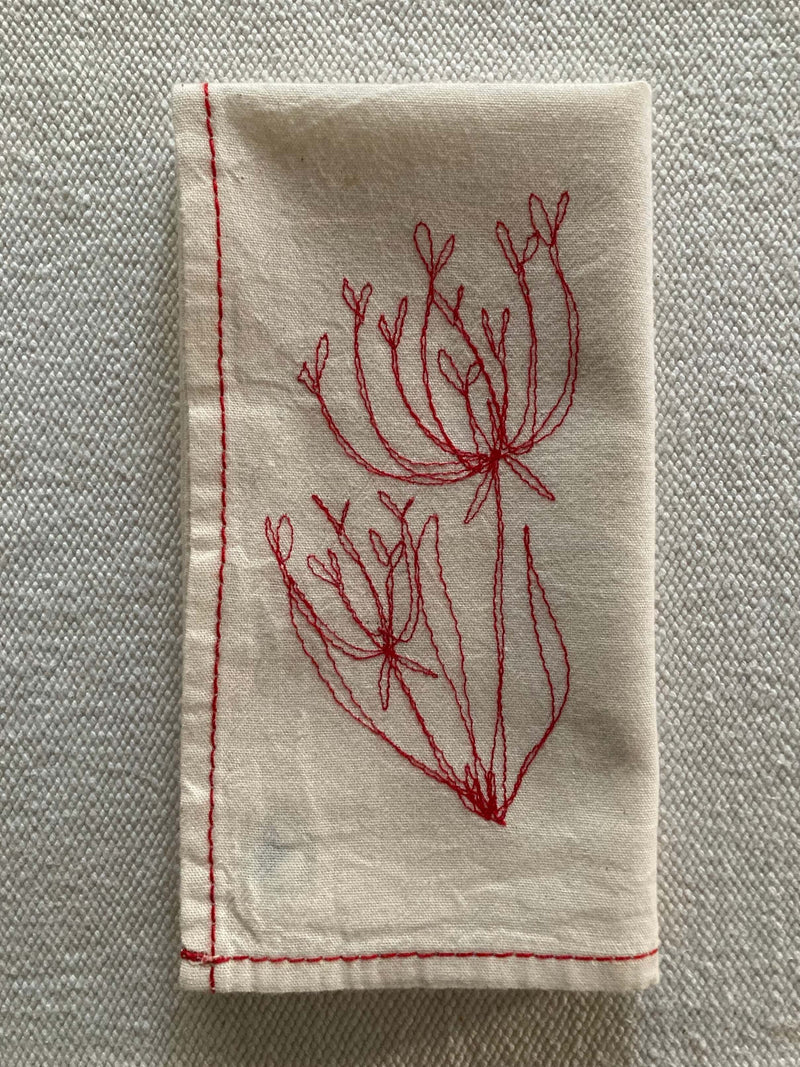SALE Napkin Red Fennel Flower (COTTON)
