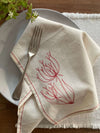 SALE Napkin Red Fennel Flower (COTTON)