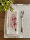 SALE Napkin Red Protea Light HEMP (set of 4)