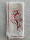 SALE Napkin Red Protea Light HEMP (set of 4)