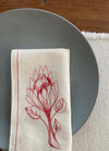 SALE Napkin Red Protea Light HEMP (set of 4)