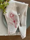 SALE Napkin Red Protea Light HEMP (set of 4)