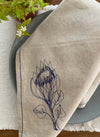 SALE Napkin Blue Protea (HEMP) set of 4