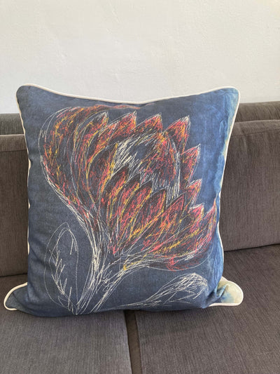 Large Petalled Protea Cushion Cover (Printed)