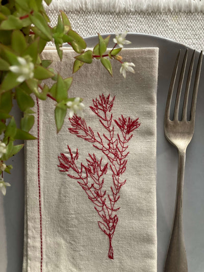 SALE Napkin Red Fynbos Light HEMP