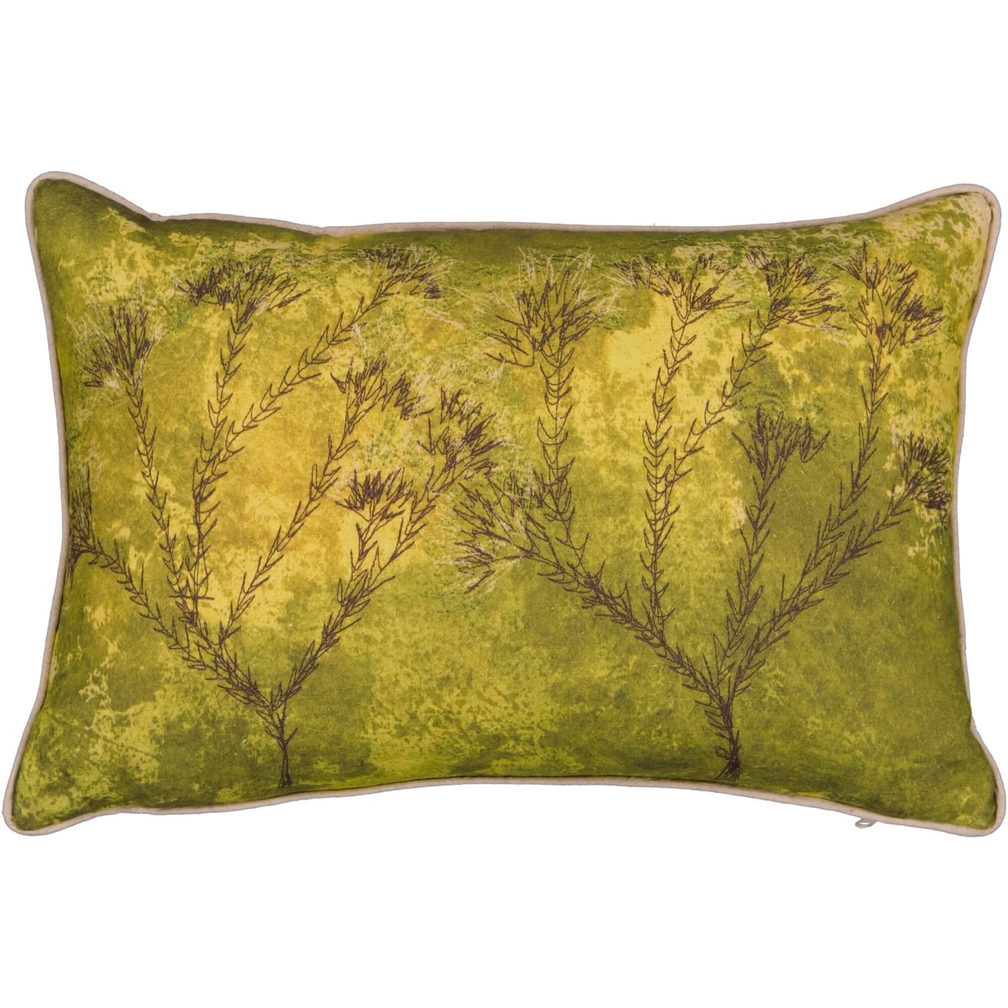 Chartreuse Metalasia Cushion Cover (Printed). Locally made home decor. 