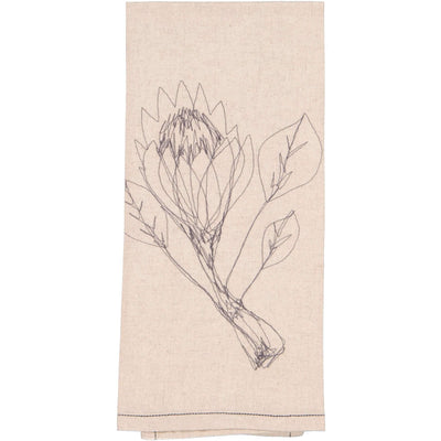 Hemp Protea Tea Towel / Hand Towel - threads that bind us