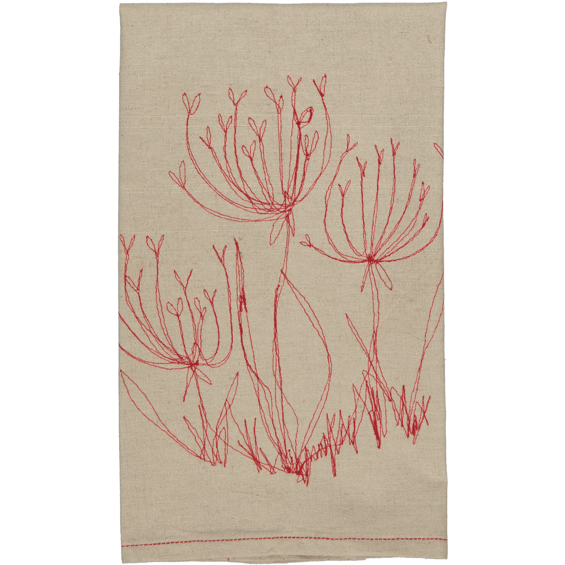 Hemp Fennel Flower Tea Towel / Hand Towel - threads that bind us