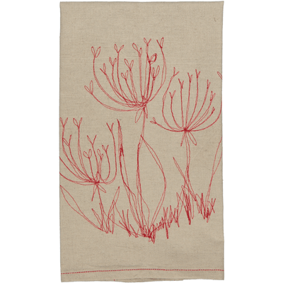Hemp Fennel Flower Tea Towel / Hand Towel - threads that bind us