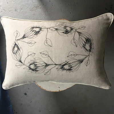 Protea Wreath Cushion Cover - threads that bind us
